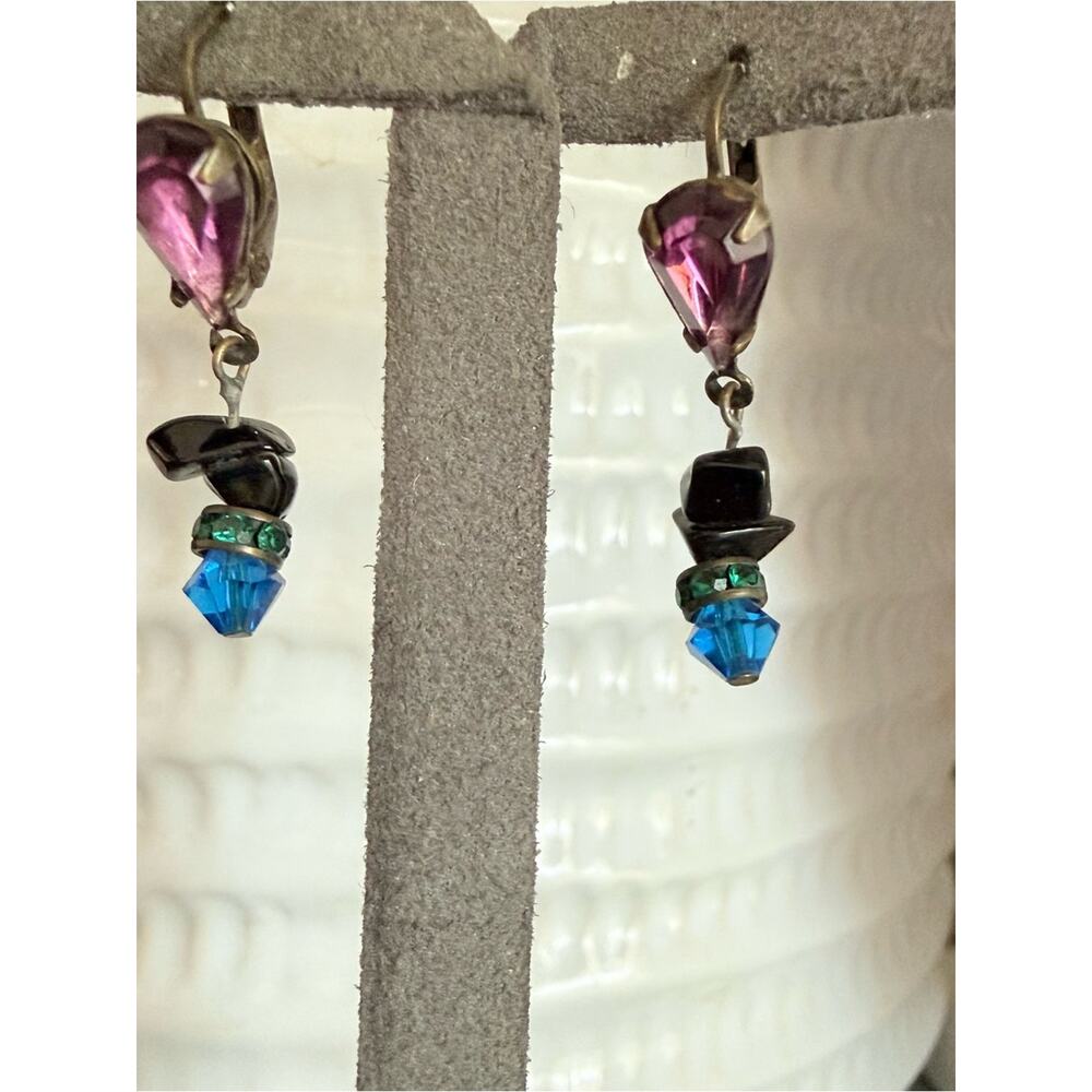 Sorrelli Crystal Beaded Brass Tone Dangle Earrings - Picture 4 of 8